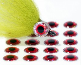3D Epoxy Eyes, Holographic Red, 7 mm